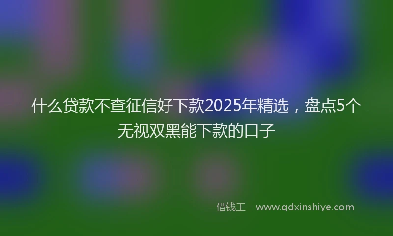 什么贷款不查征信好下款2025年精选，盘点5个无视双黑能下款的口子