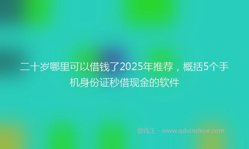 二十岁哪里可以借钱了2025年推荐，概括5个手机身份证秒借现金的软件