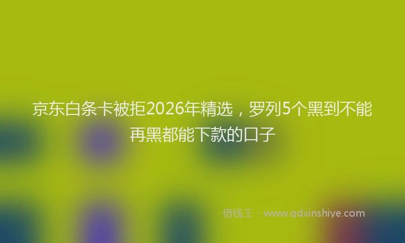京东白条卡被拒2026年精选，罗列5个黑到不能再黑都能下款的口子