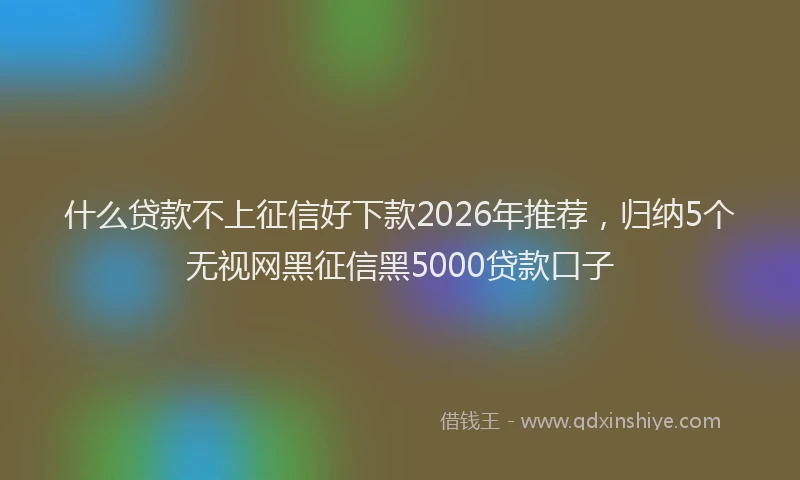 什么贷款不上征信好下款2026年推荐，归纳5个无视网黑征信黑5000贷款口子