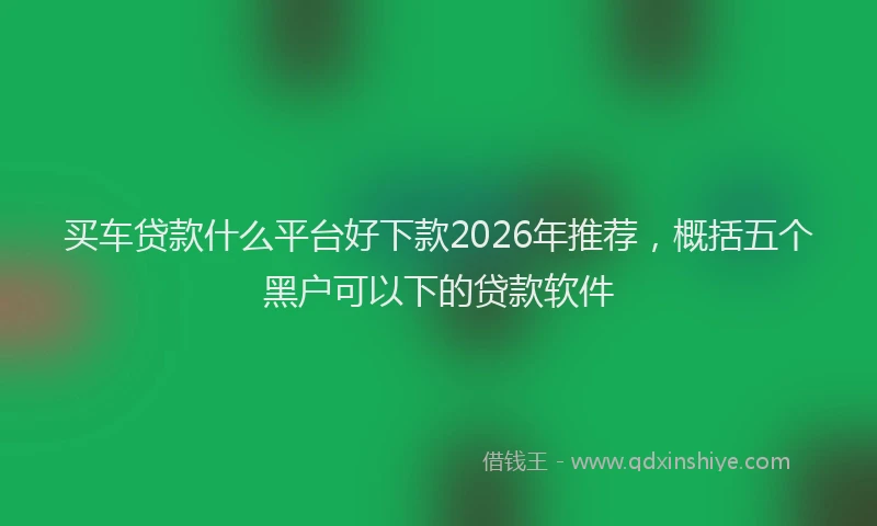 买车贷款什么平台好下款2026年推荐，概括五个黑户可以下的贷款软件