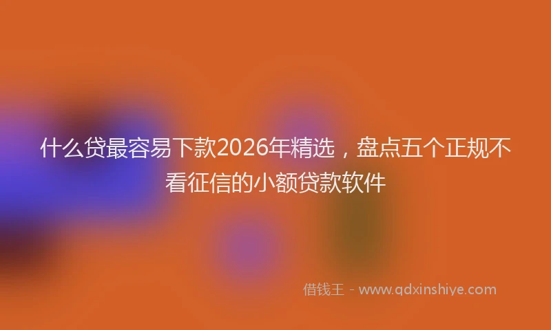 什么贷最容易下款2026年精选，盘点五个正规不看征信的小额贷款软件