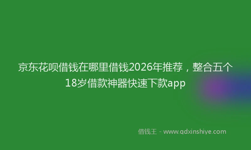 京东花呗借钱在哪里借钱2026年推荐，整合五个18岁借款神器快速下款app