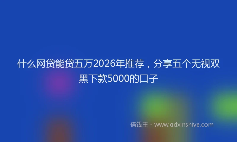 什么网贷能贷五万2026年推荐,分享五个无视双黑下款5000的口子