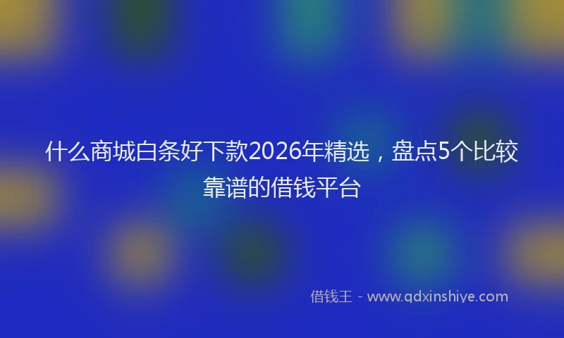 什么商城白条好下款2026年精选，盘点5个比较靠谱的借钱平台