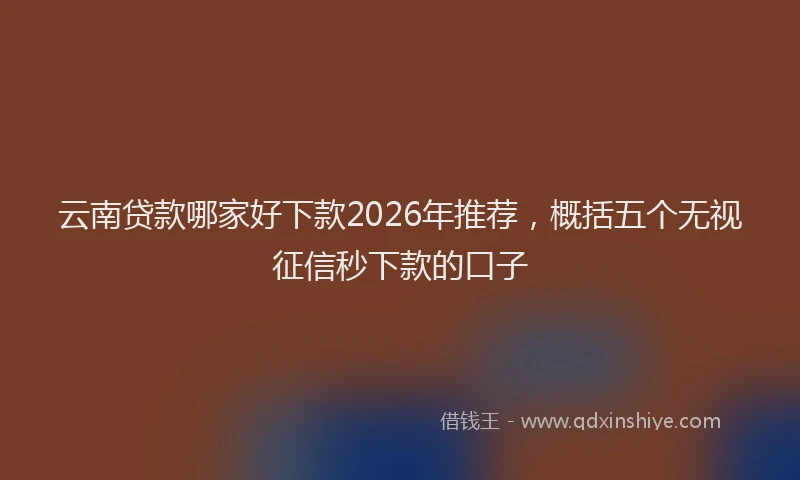 云南贷款哪家好下款2026年推荐，概括五个无视征信秒下款的口子