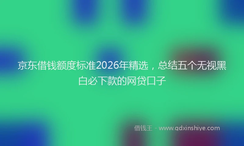 京东借钱额度标准2026年精选，总结五个无视黑白必下款的网贷口子