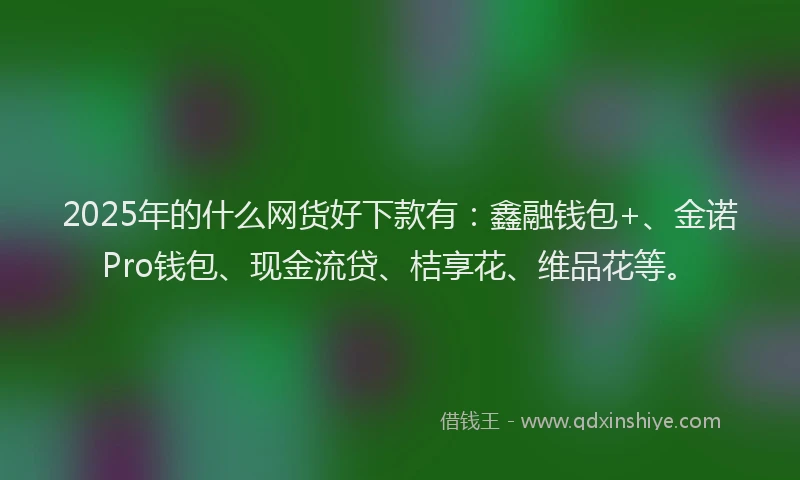 2025年的什么网货好下款有：鑫融钱包+、金诺Pro钱包、现金流贷、桔享花、维品花等。