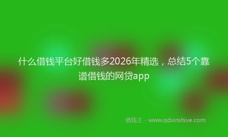 什么借钱平台好借钱多2026年精选，总结5个靠谱借钱的网贷app