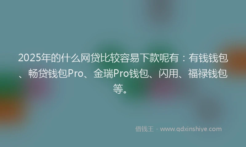 2025年的什么网贷比较容易下款呢有：有钱钱包、畅贷钱包Pro、金瑞Pro钱包、闪用、福禄钱包等。