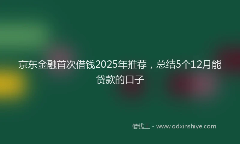 京东金融首次借钱2025年推荐，总结5个12月能贷款的口子