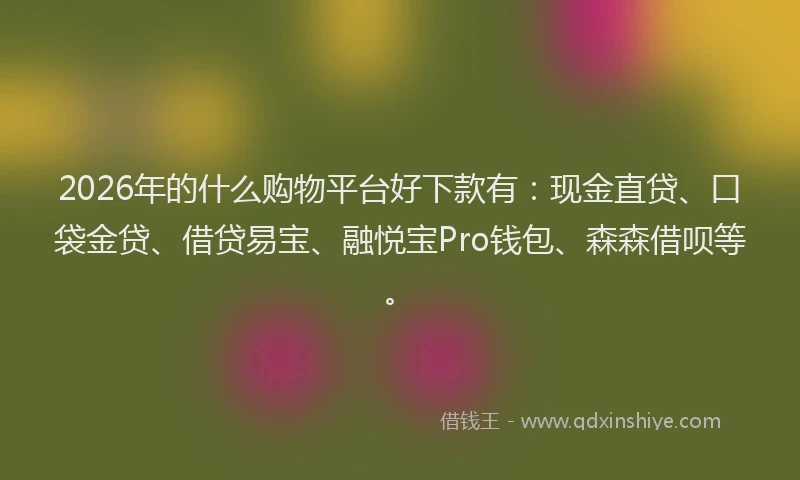2026年的什么购物平台好下款有:现金直贷、口袋金贷、借贷易宝、融悦宝Pro钱包、森森借呗等。