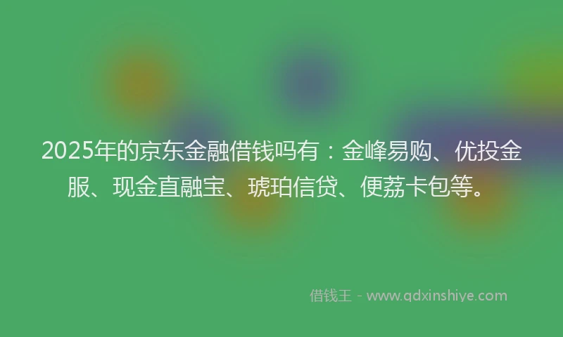 2025年的京东金融借钱吗有：金峰易购、优投金服、现金直融宝、琥珀信贷、便荔卡包等。