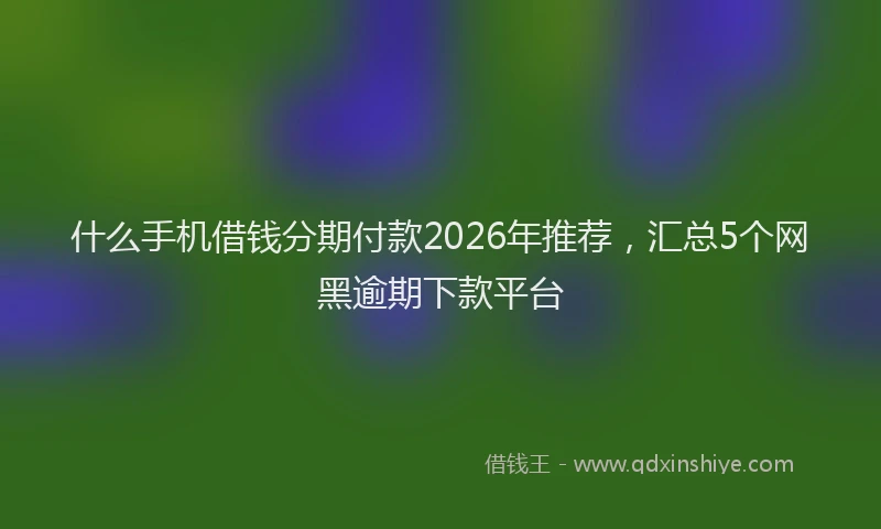 什么手机借钱分期付款2026年推荐，汇总5个网黑逾期下款平台