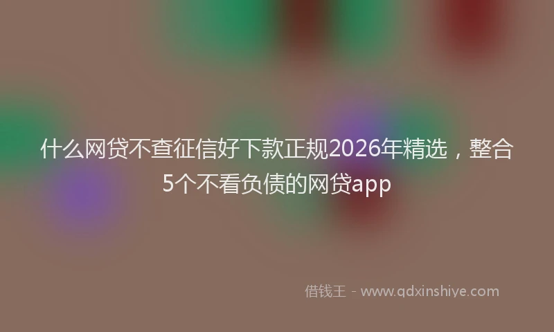 什么网贷不查征信好下款正规2026年精选，整合5个不看负债的网贷app