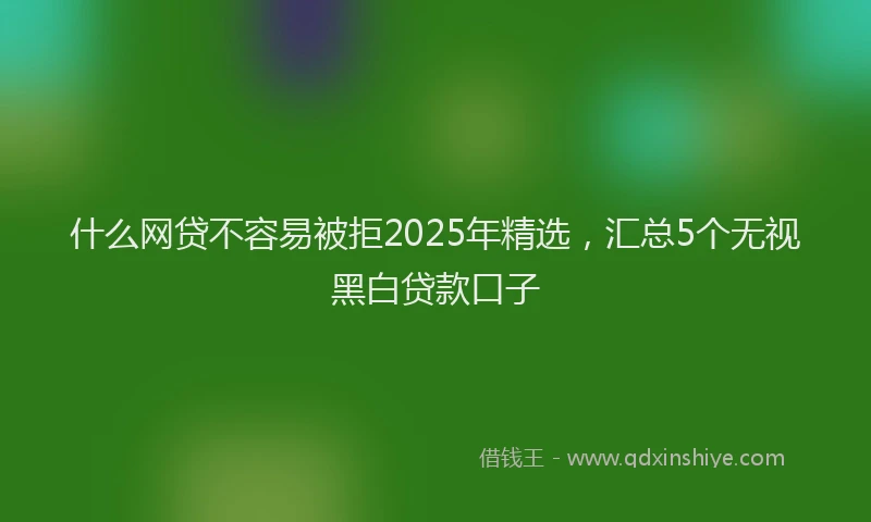 什么网贷不容易被拒2025年精选,汇总5个无视黑白贷款口子