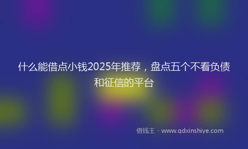 什么能借点小钱2025年推荐，盘点五个不看负债和征信的平台