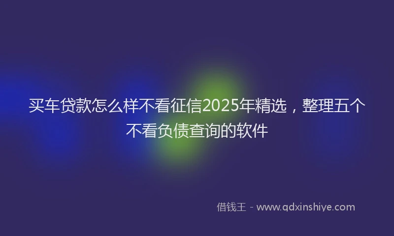 买车贷款怎么样不看征信2025年精选，整理五个不看负债查询的软件