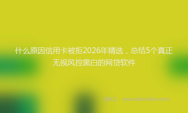 什么原因信用卡被拒2026年精选，总结5个真正无视风控黑白的网贷软件