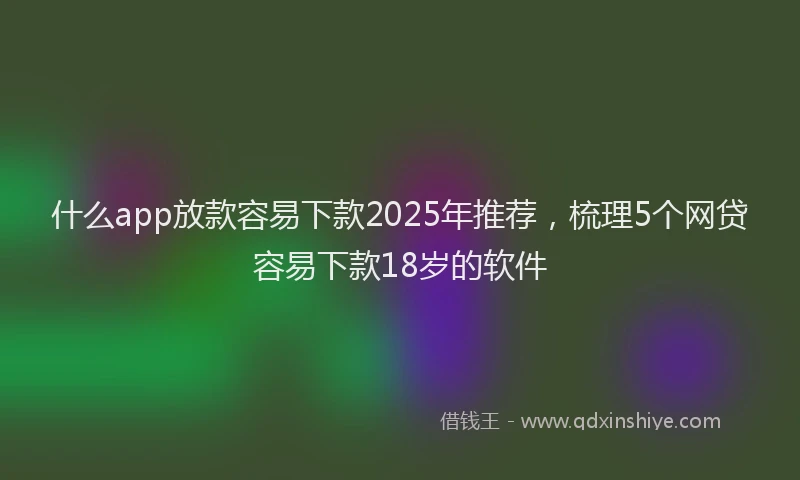 什么app放款容易下款2025年推荐，梳理5个网贷容易下款18岁的软件