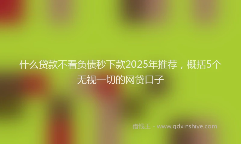什么贷款不看负债秒下款2025年推荐，概括5个无视一切的网贷口子
