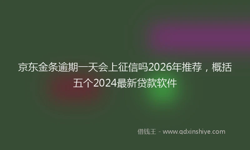 京东金条逾期一天会上征信吗2026年推荐，概括五个2024最新贷款软件