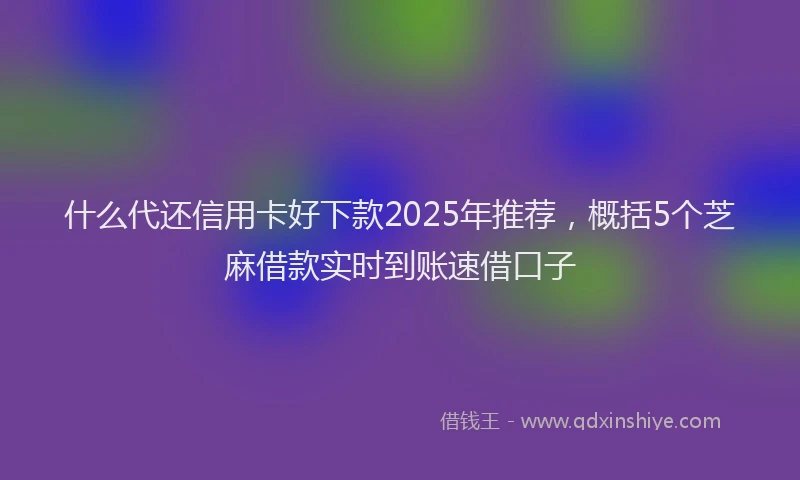 什么代还信用卡好下款2025年推荐，概括5个芝麻借款实时到账速借口子