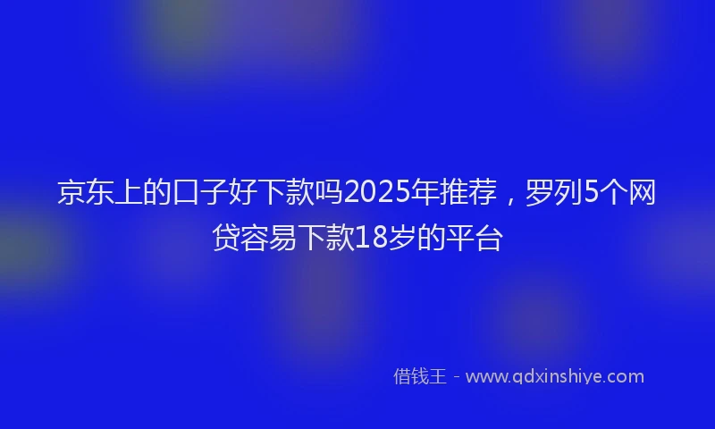 京东上的口子好下款吗2025年推荐，罗列5个网贷容易下款18岁的平台