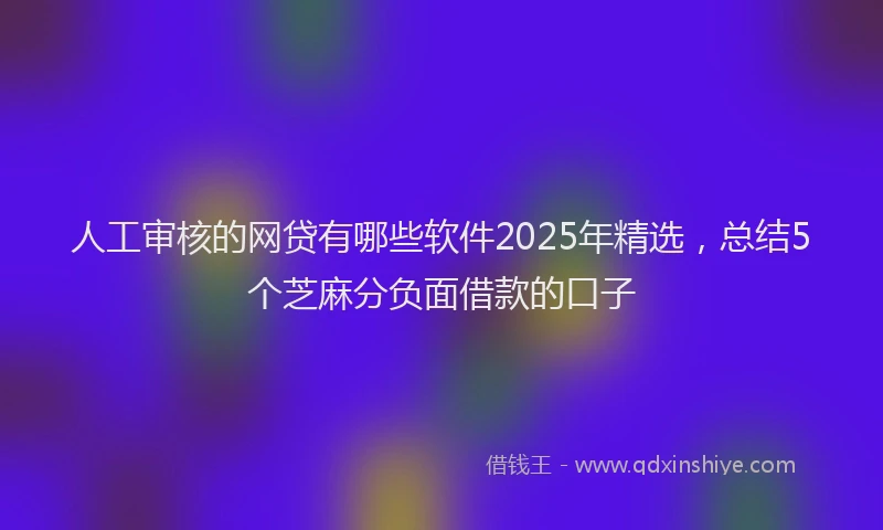 人工审核的网贷有哪些软件2025年精选，总结5个芝麻分负面借款的口子