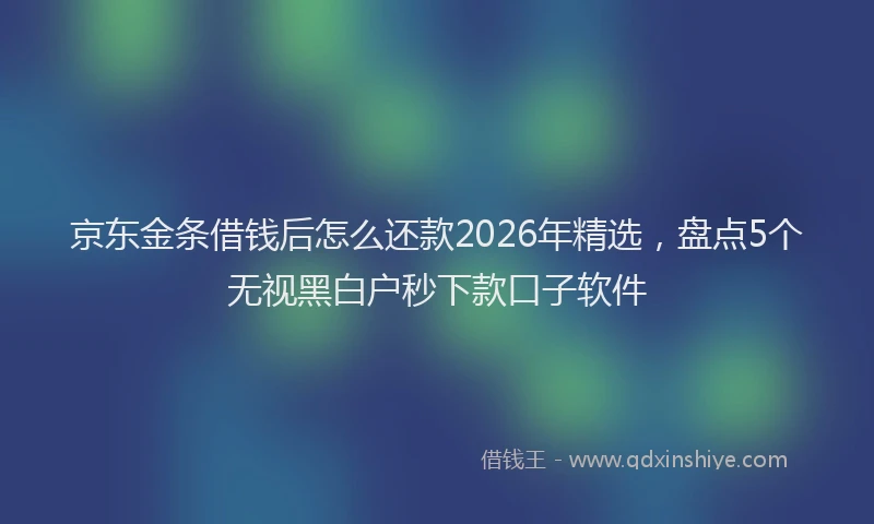 京东金条借钱后怎么还款2026年精选，盘点5个无视黑白户秒下款口子软件
