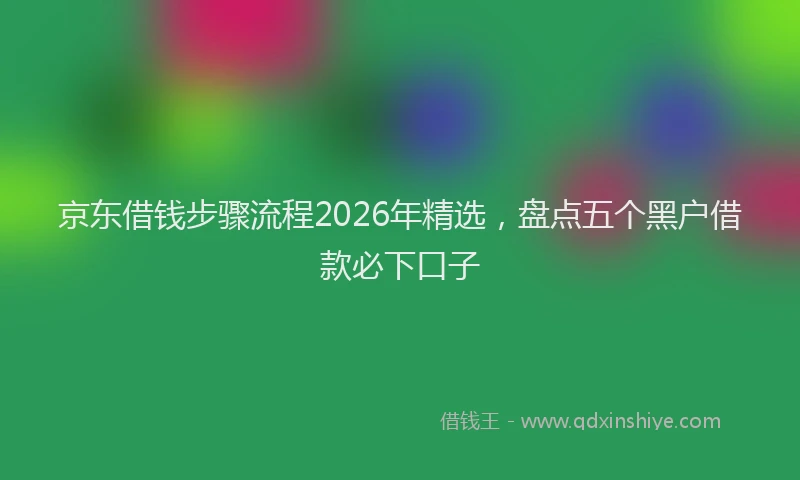 京东借钱步骤流程2026年精选，盘点五个黑户借款必下口子