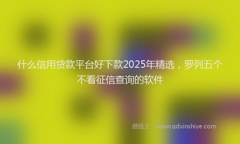 什么信用贷款平台好下款2025年精选，罗列五个不看征信查询的软件