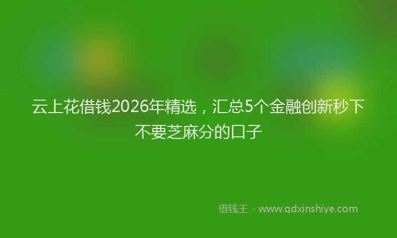 云上花借钱2026年精选，汇总5个金融创新秒下不要芝麻分的口子