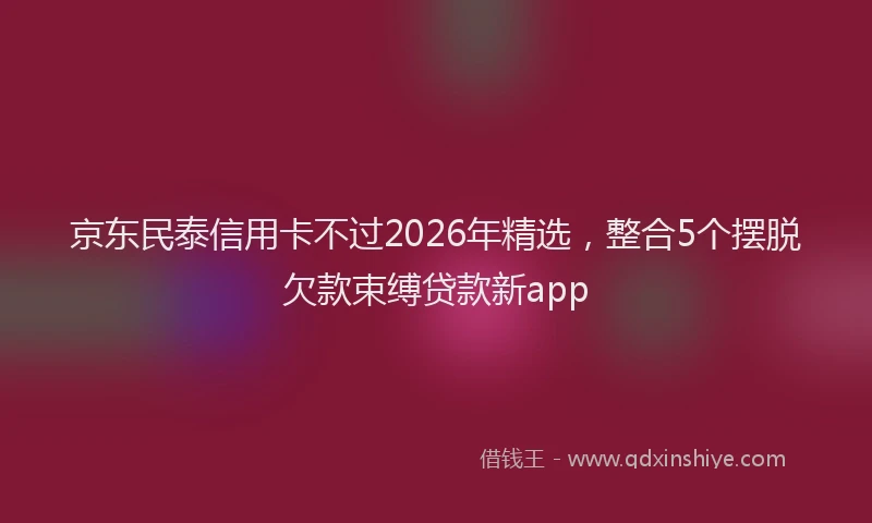 京东民泰信用卡不过2026年精选，整合5个摆脱欠款束缚贷款新app