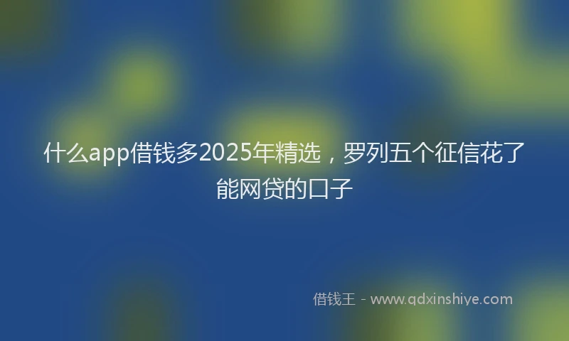 什么app借钱多2025年精选，罗列五个征信花了能网贷的口子