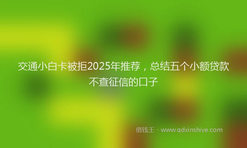 交通小白卡被拒2025年推荐，总结五个小额贷款不查征信的口子