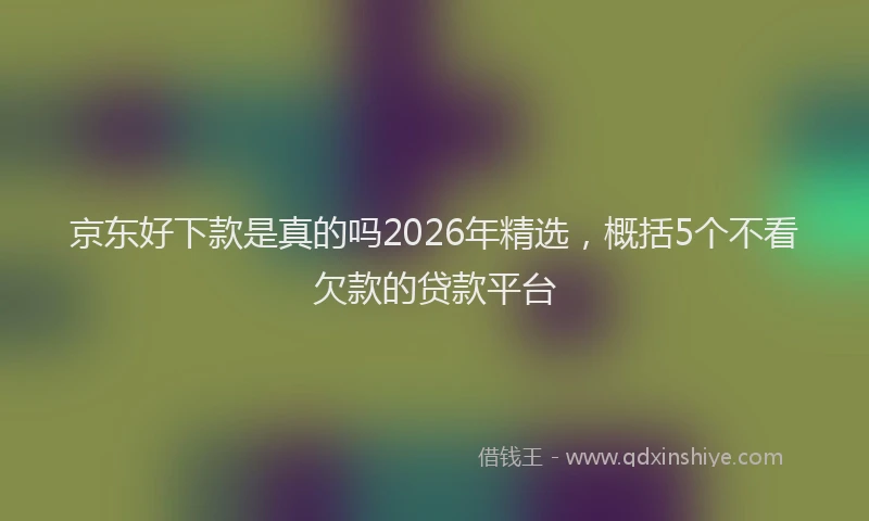 京东好下款是真的吗2026年精选，概括5个不看欠款的贷款平台