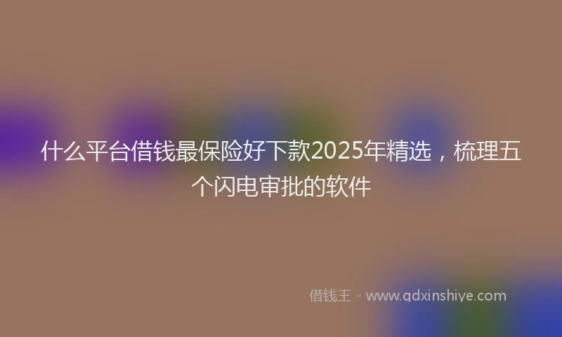 什么平台借钱最保险好下款2025年精选，梳理五个闪电审批的软件
