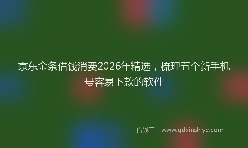 京东金条借钱消费2026年精选，梳理五个新手机号容易下款的软件