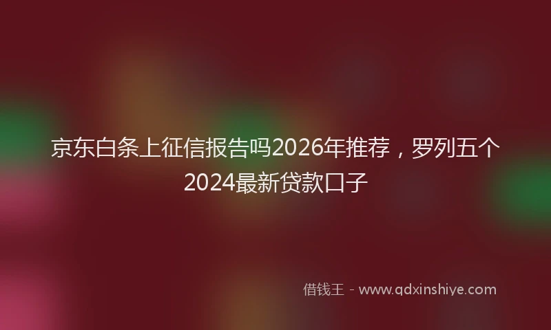京东白条上征信报告吗2026年推荐，罗列五个2024最新贷款口子
