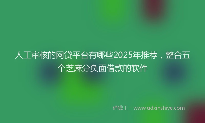 人工审核的网贷平台有哪些2025年推荐，整合五个芝麻分负面借款的软件