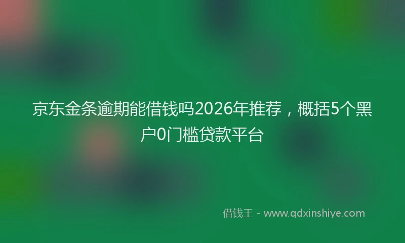 京东金条逾期能借钱吗2026年推荐，概括5个黑户0门槛贷款平台