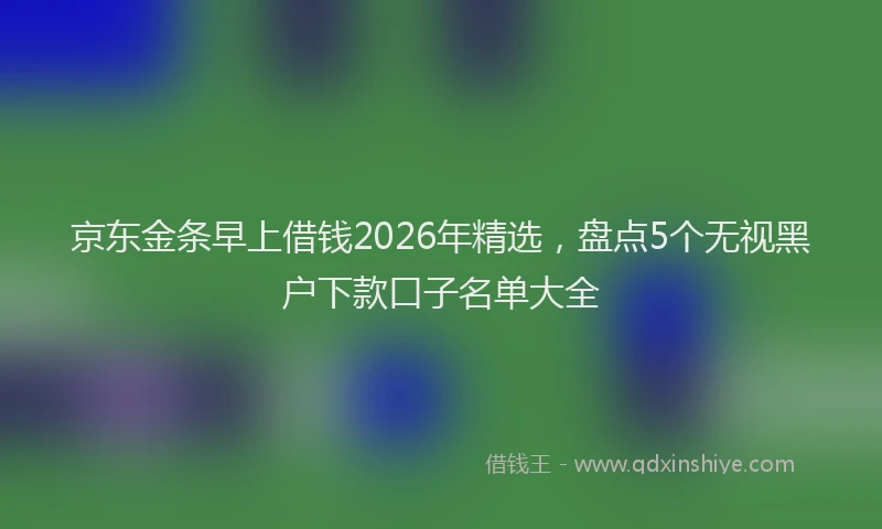 京东金条早上借钱2026年精选，盘点5个无视黑户下款口子名单大全