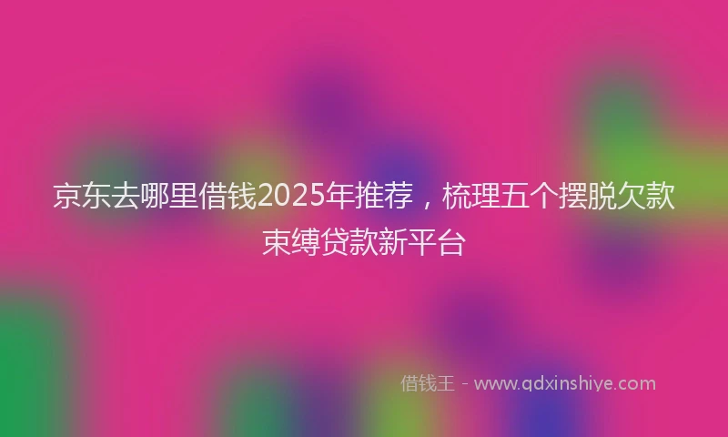 京东去哪里借钱2025年推荐，梳理五个摆脱欠款束缚贷款新平台