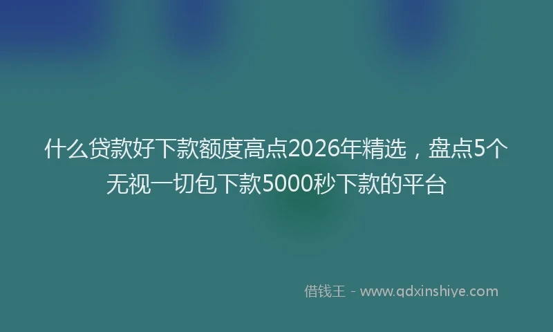 什么贷款好下款额度高点2026年精选，盘点5个无视一切包下款5000秒下款的平台