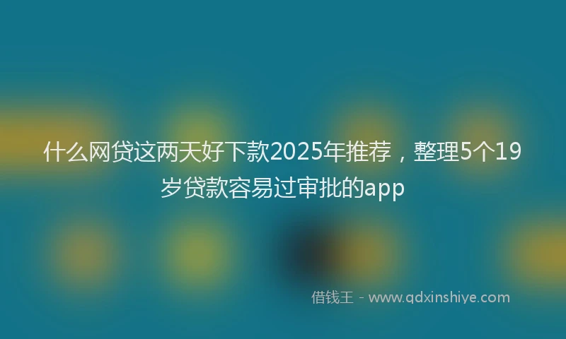什么网贷这两天好下款2025年推荐，整理5个19岁贷款容易过审批的app