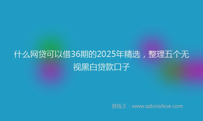 什么网贷可以借36期的2025年精选，整理五个无视黑白贷款口子