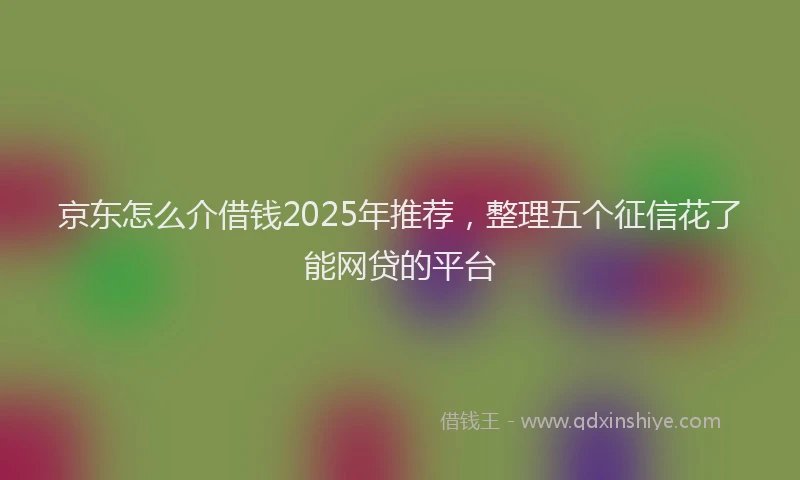 京东怎么介借钱2025年推荐，整理五个征信花了能网贷的平台