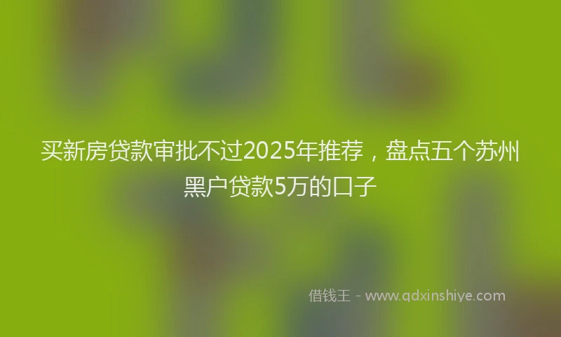买新房贷款审批不过2025年推荐，盘点五个苏州黑户贷款5万的口子