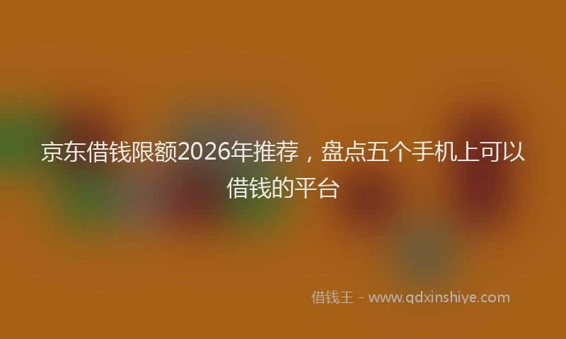 京东借钱限额2026年推荐，盘点五个手机上可以借钱的平台
